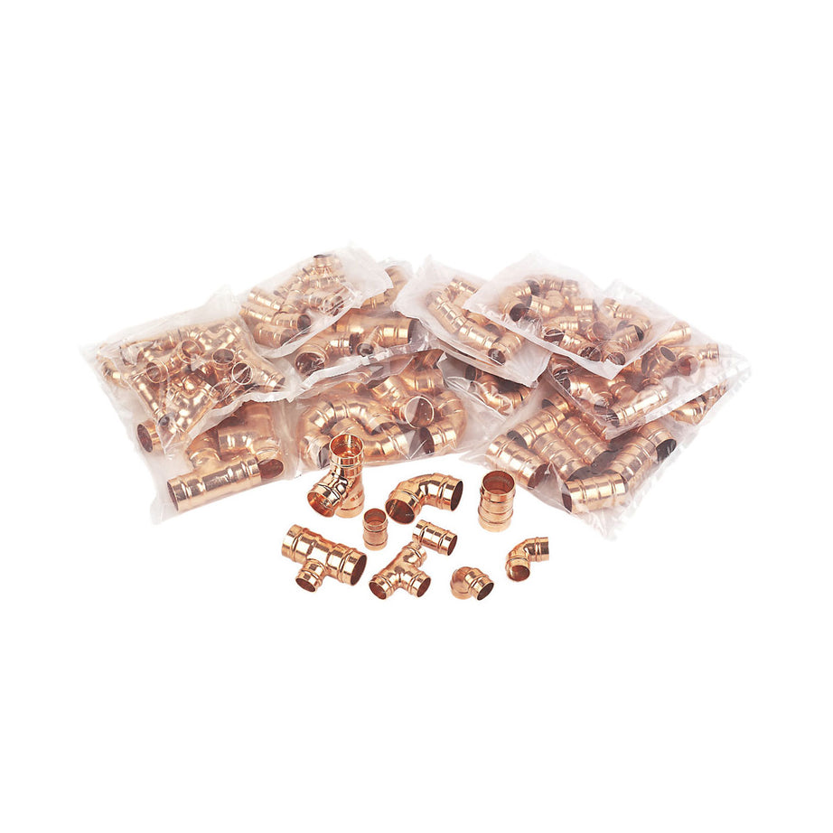 Flomasta Solder Ring Fittings Assortment Pack Brass Plumbing Set Of 125 - Image 2