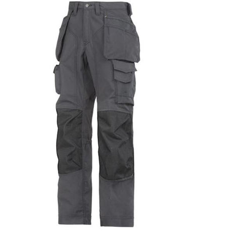 Snickers Work Trousers Mens Regular Grey Black Breathable Multi Pocket 36"W 32"L - Image 1