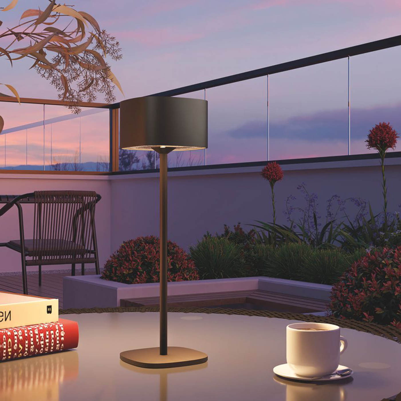 Calex Table Lamp LED Warm White Rechargeable Metal Black Dimmable Modern - Image 5