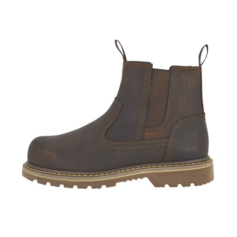 Site Safety Dealer Boots Womens Standard Fit Brown Leather Steel Toe Size 4 - Image 2