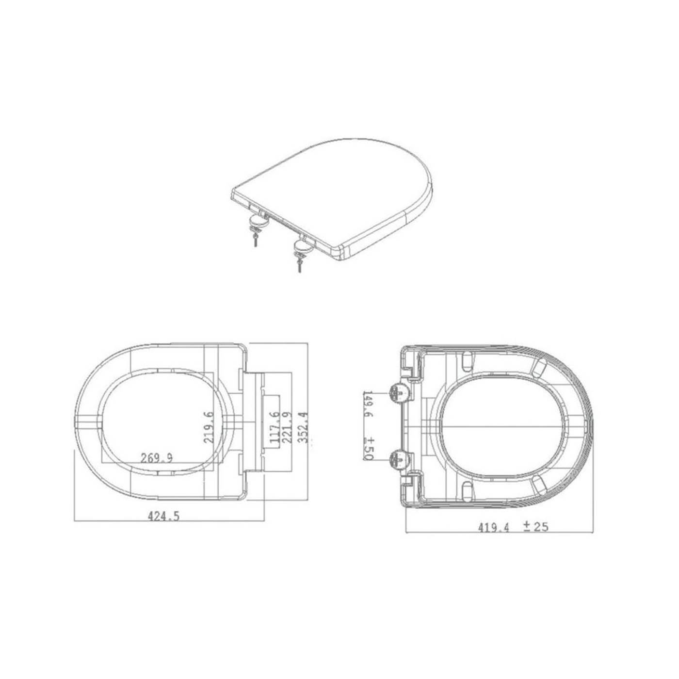 Walker Toilet Seat Soft-Close with Quick-Release Polypropylene White - Image 6