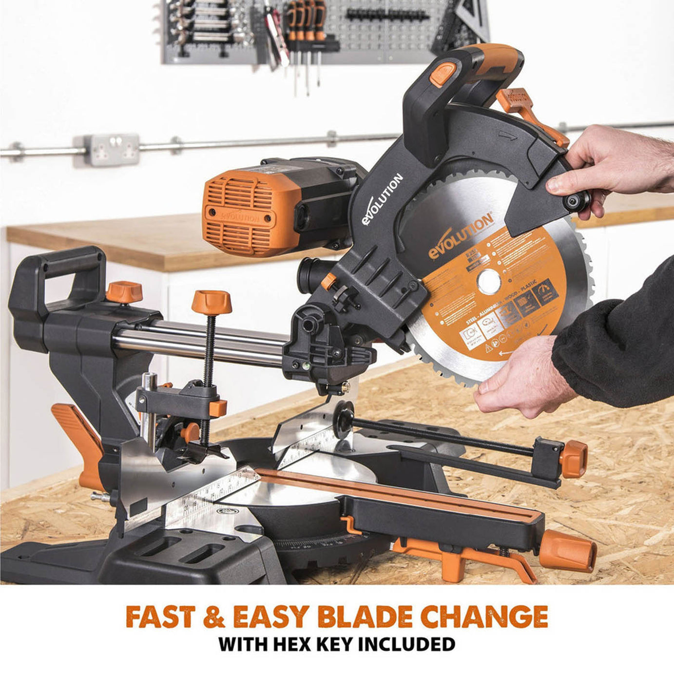 Evolution Mitre Saw Electric R255SMS-DB 255mm Double Bevel Sliding 2000W - Image 8