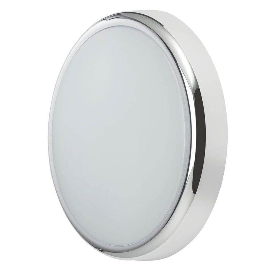 Knightsbridge Bulkhead LED Variable White CCT Adjustable Chrome Weatherproof - Image 1