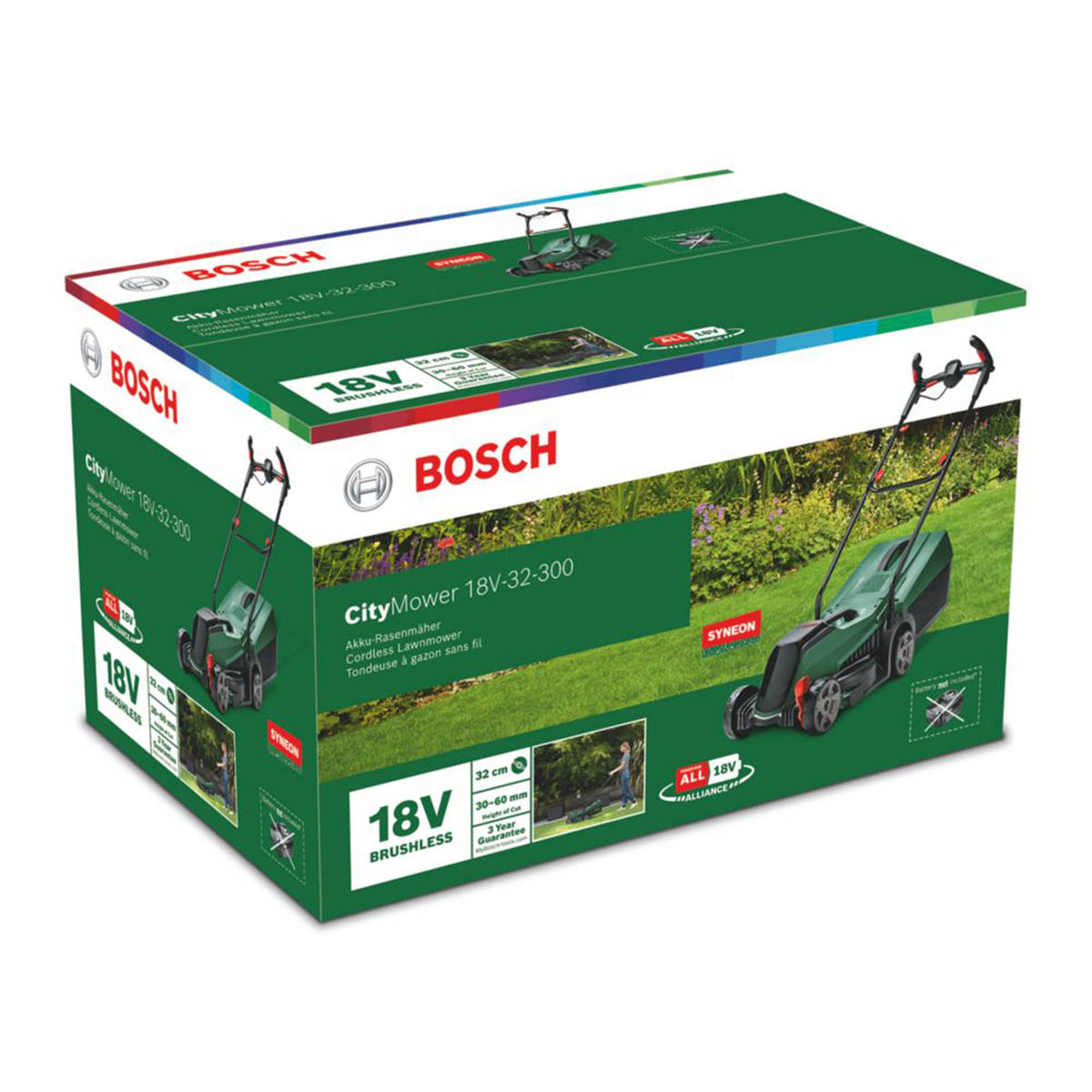 Bosch Lawn Mower Cordless 18V 4.0Ah Li-Ion CityMower 32cm Rotary Grass Cutter - Image 6