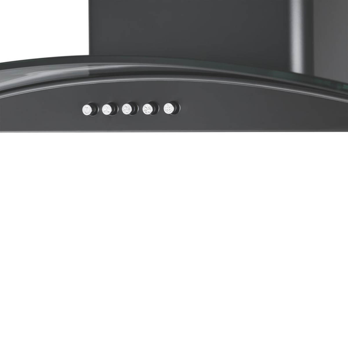 Cooker Hood Curved Glass Black Kitchen Extractor Fan Height-Adjustable 600mm - Image 4