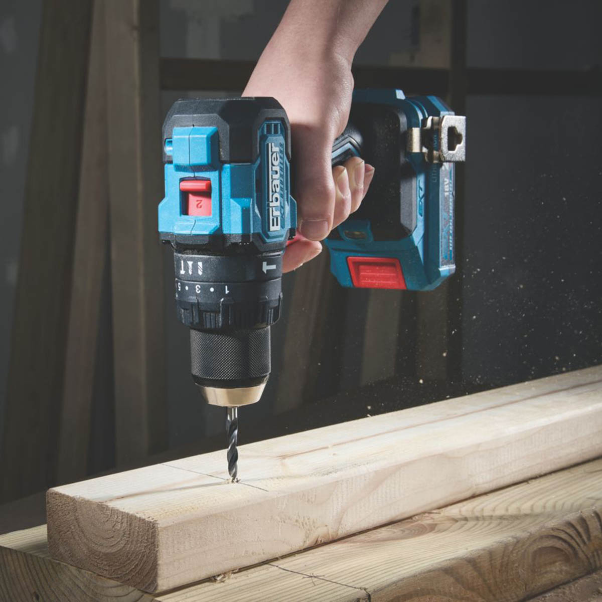 Erbauer Combi Drill Impact Driver Set Cordless 18V 2x4.0Ah ERI1092COM/ERI1093IPD - Image 1