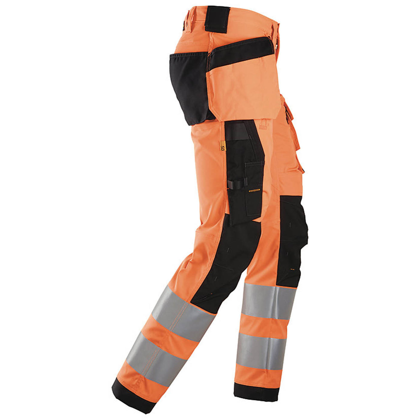 Snickers Hi-Vis Work Trousers Mens Slim Fit Orange Multi Pockets Cargo 38W 32L - Image 2