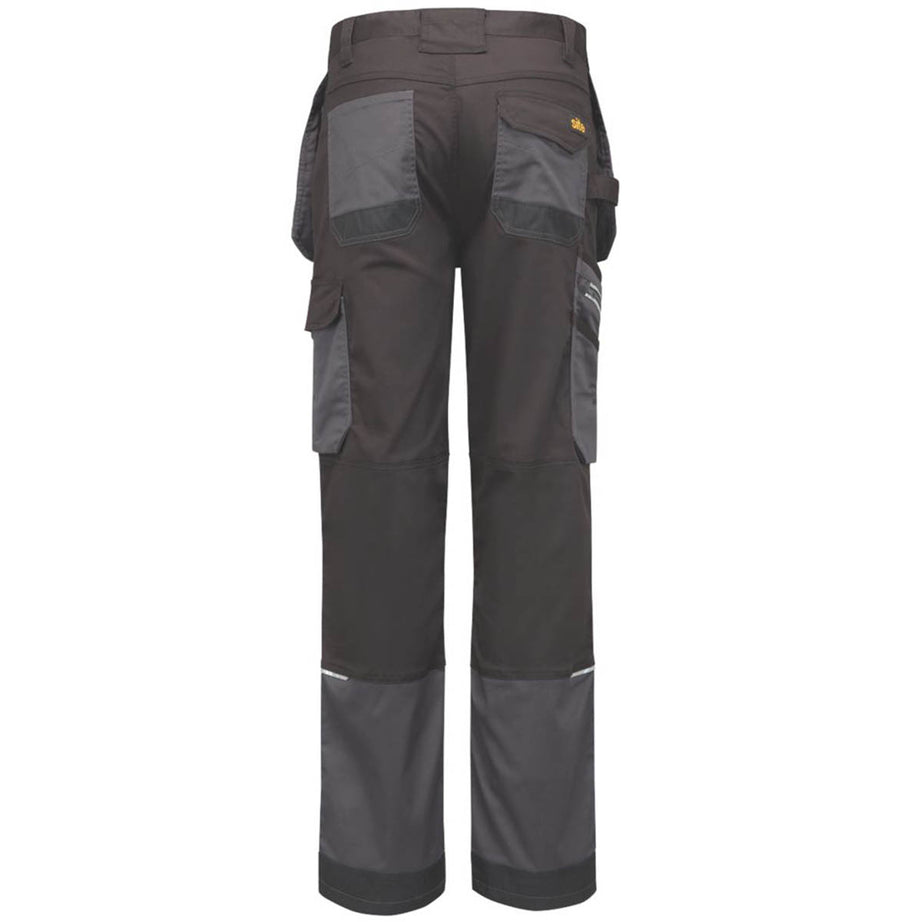 Site Work Trousers Mens Regular Fit Grey Black Stretch Multi Pockets 32"W 32"L - Image 3