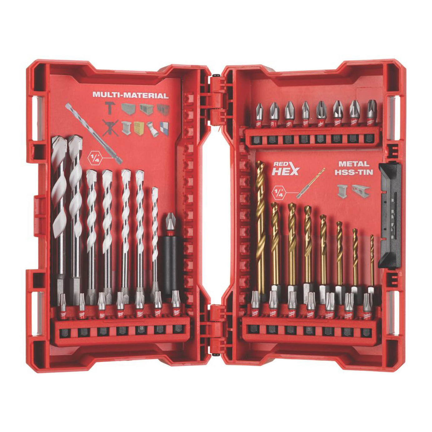 Milwaukee Shockwave 1/4" Hex Shank Mixed Impact Bit Set 39 Piece Set - Image 1