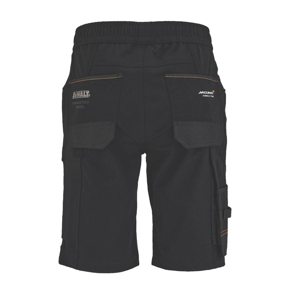 DeWalt Mens Work Shorts Jogger Black Stretch McLaren F1 Team Temple M 32-40" W - Image 3