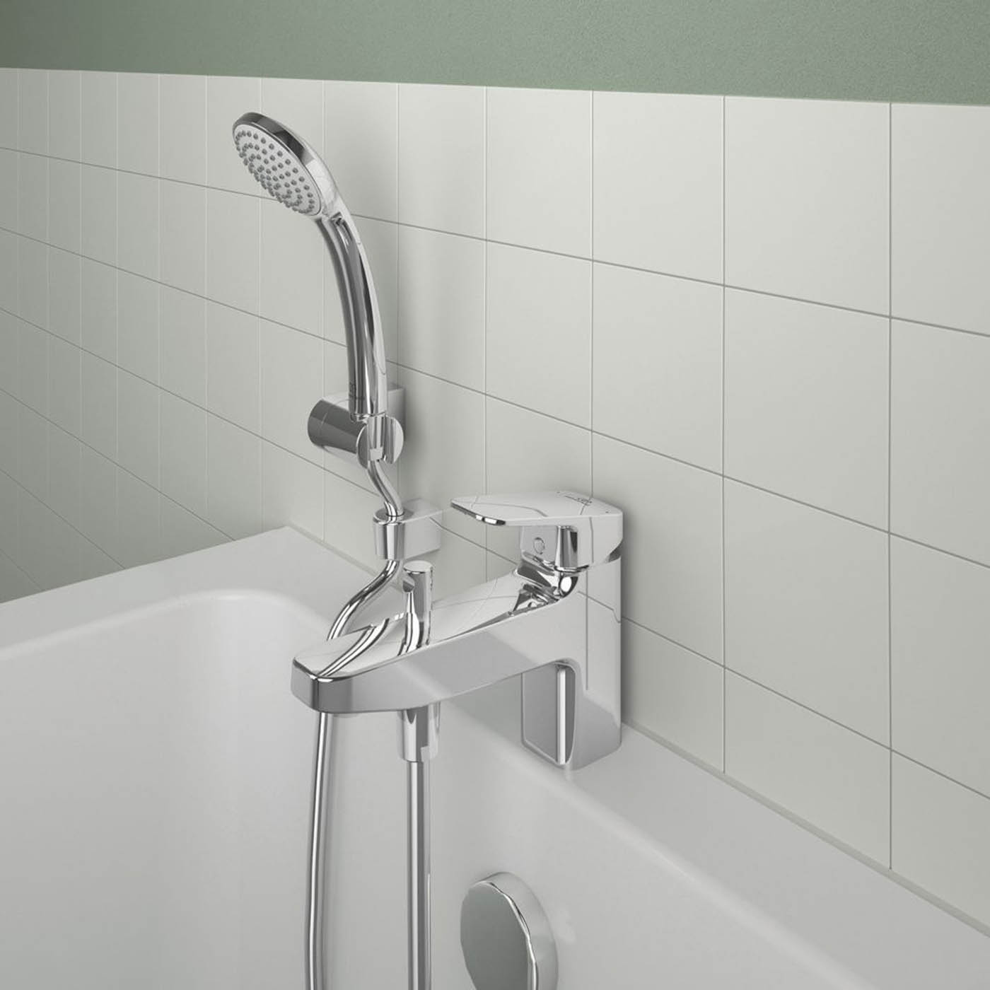 Bath Filler Tap Mixer Shower Chrome Single Lever Round Head Bathroom Modern - Image 4