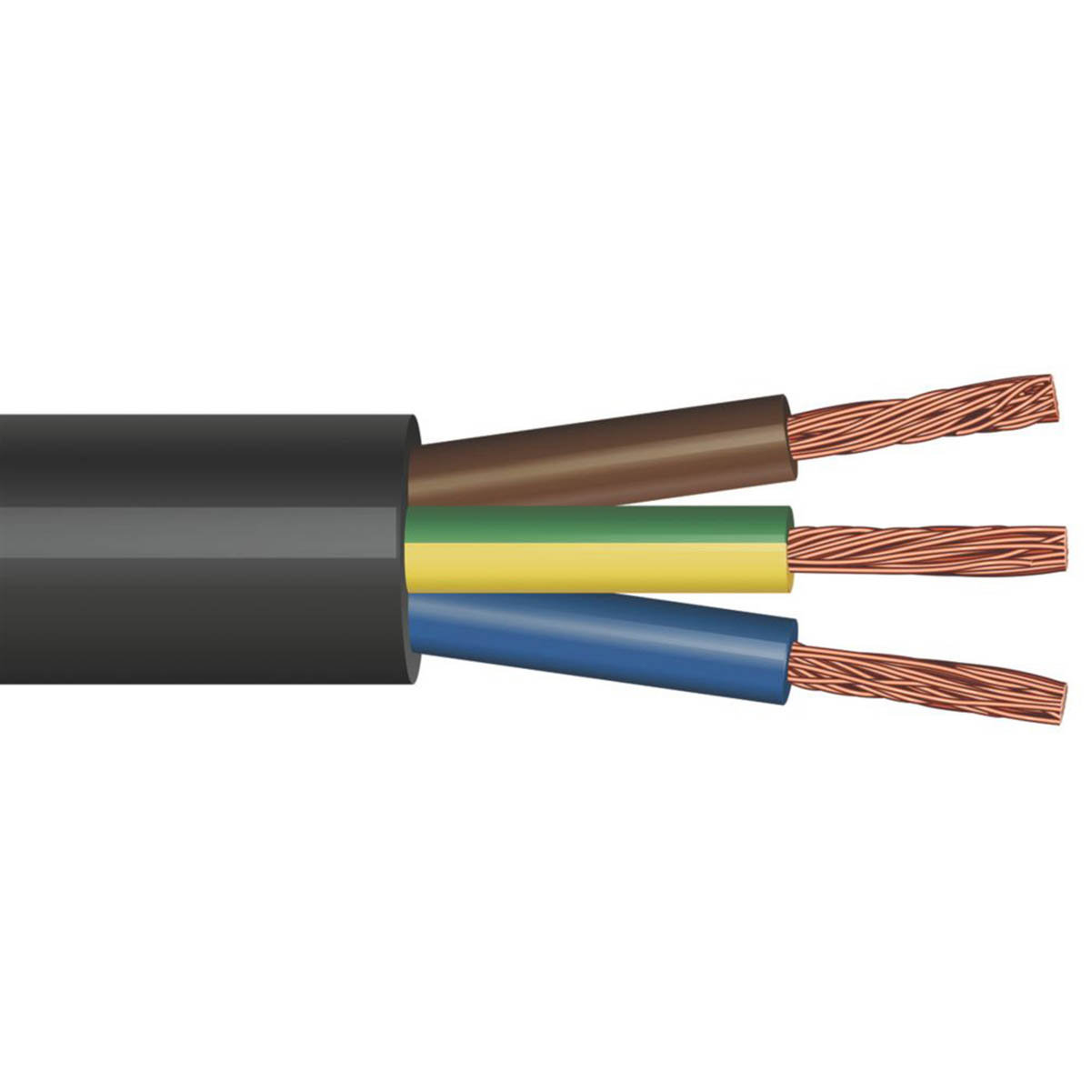 Time Flexible Cable 3183Y Electrical 3 Core Round Black 1mm² Indoor Drum 25m - Image 2