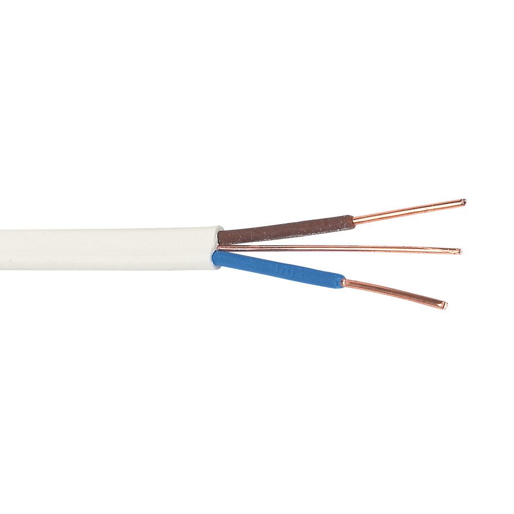 Prysmian Cable 6242B Twin & Earth Cable White 2-Core Indoor 2.5mm² x 100m - Image 1