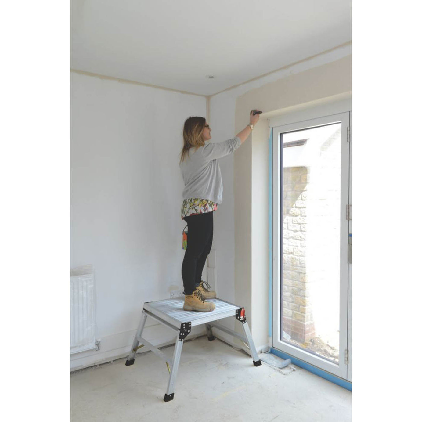 Werner Work Platform Aluminium Folding Stool Bench Step Heavy Duty 0.6x0.6m - Image 4