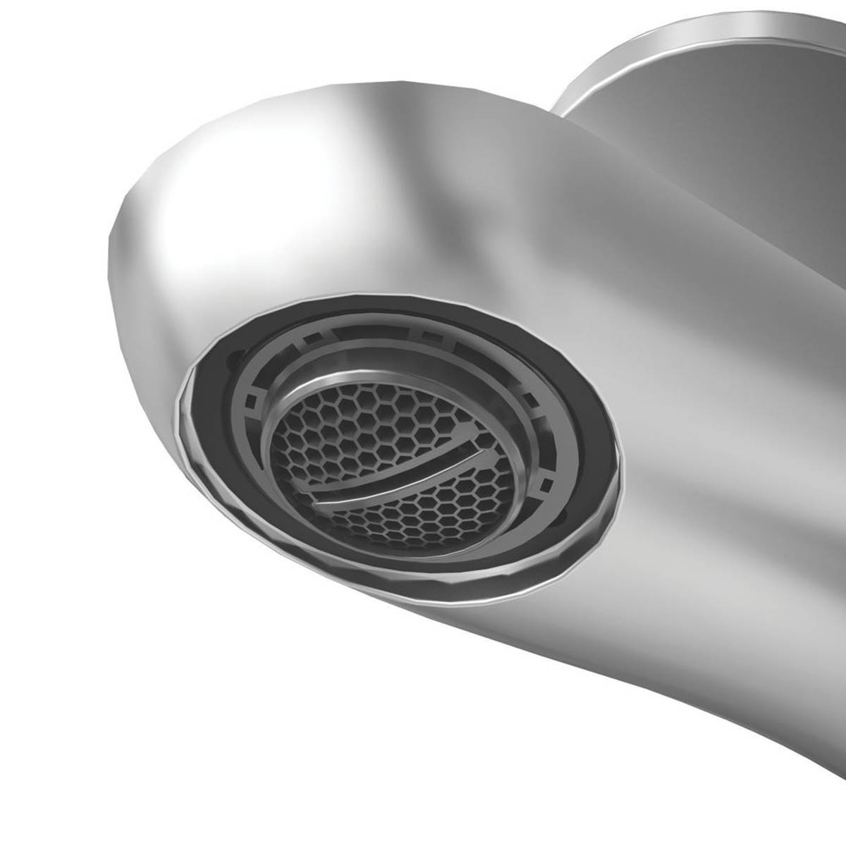 Swirl Basin Mixer Tap Mono Chrome Finish Soft Touch Lever Clicker Waste Modern - Image 2