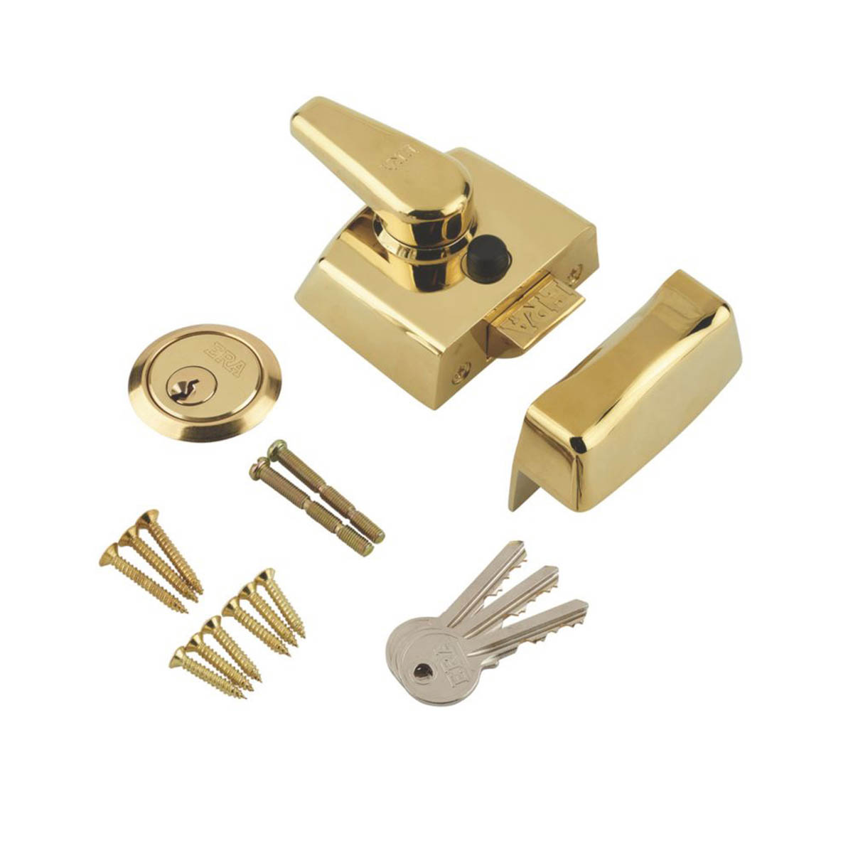 ERA Replacement Night Latch 40mm Backset 1430-37-1 Polished Chrome 3 Keys - Image 2