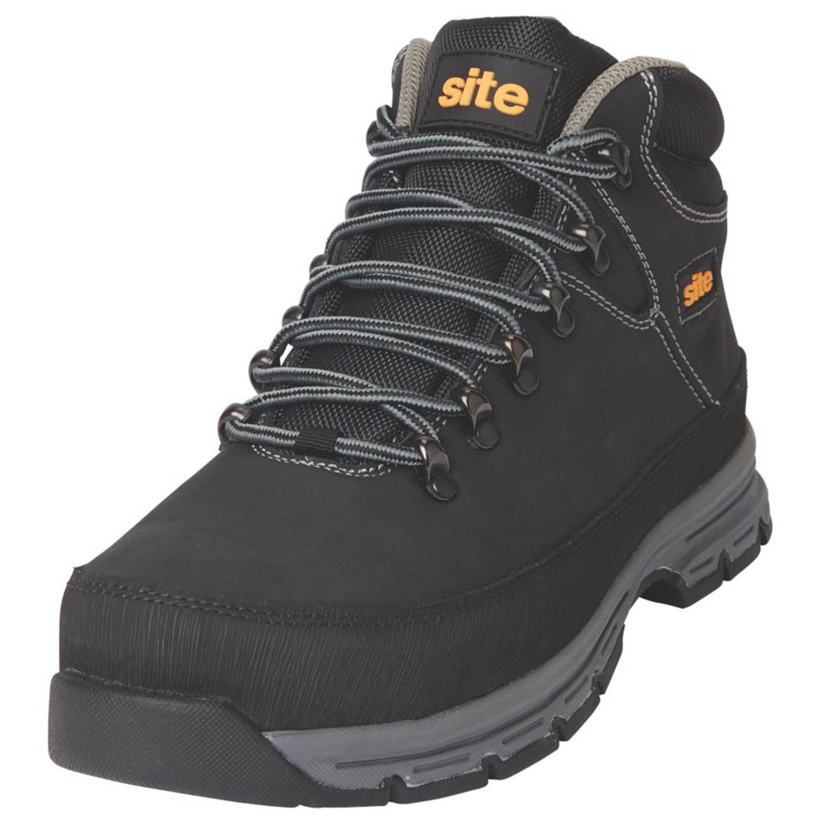 Site Safety Boots Unisex Standard Fit Black Leather Work Shoes Steel Toe Size 10 - Image 2