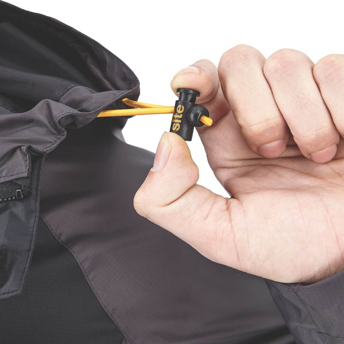 Site Work Jacket Mens Grey Black Waterproof Coat Hood X Large Size 54" Chest - Image 4