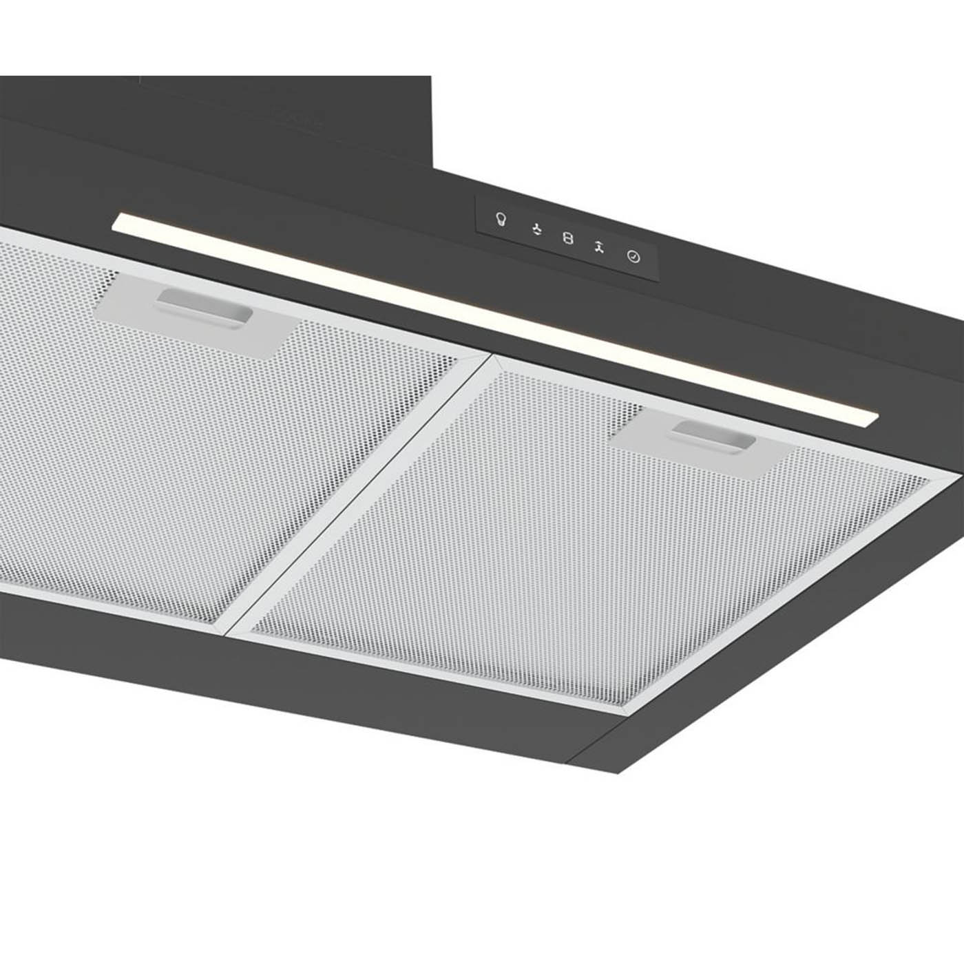 Cooker Hood Extractor Fan Kitchen Chimney Black Touch Control 5 Speeds 59.8cm - Image 2