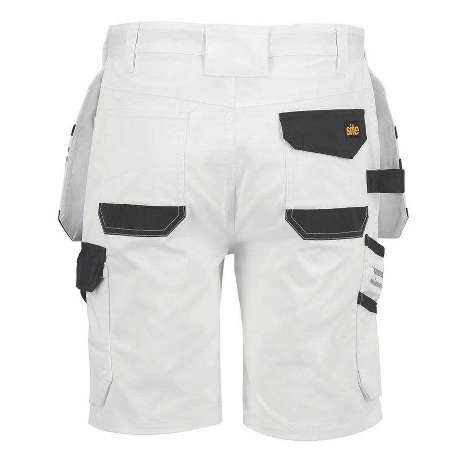 Site Mens Work Shorts Kirksey White Grey Breathable Stretch Durable 36" W - Image 3