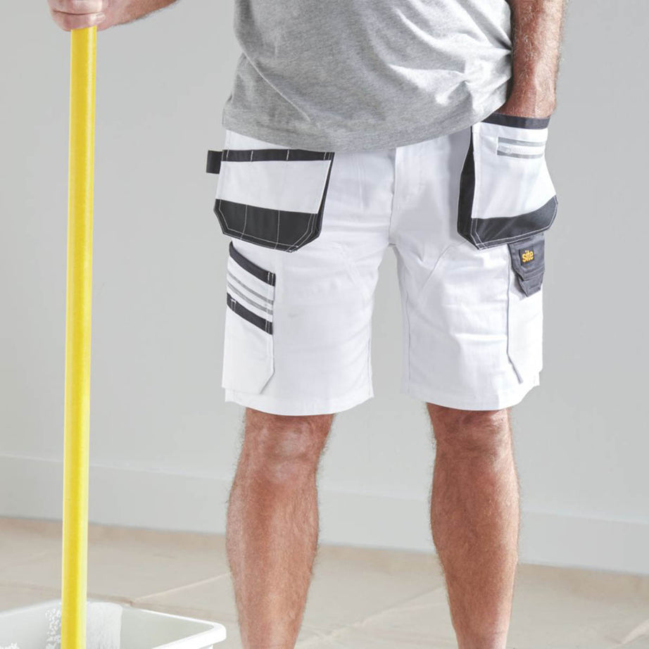 Site Mens Work Shorts Kirksey White Grey Breathable Stretch Durable 36" W - Image 6