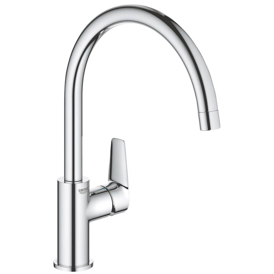 Grohe Kitchen Mixer Tap Mono Side Lever Chrome Swivel Spout Deck-Mounted Modern - Image 1