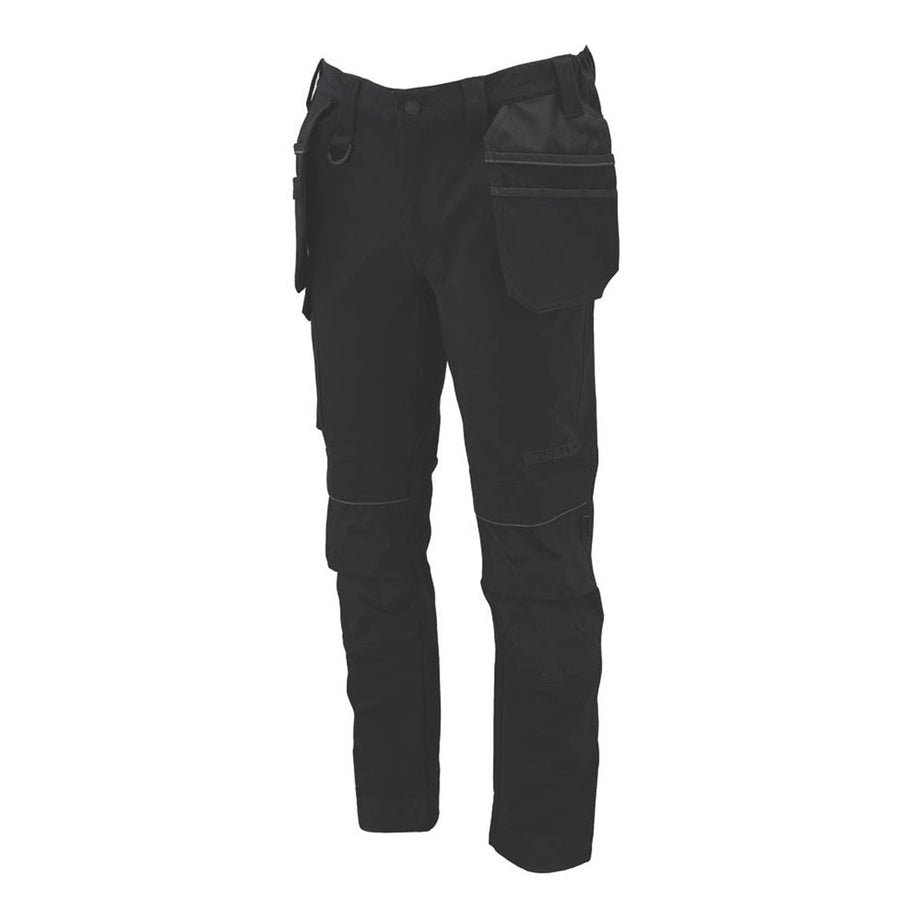DeWalt Work Trousers Mens Slim Fit Black Breathable Multi Pockets 32"W 31"L - Image 1