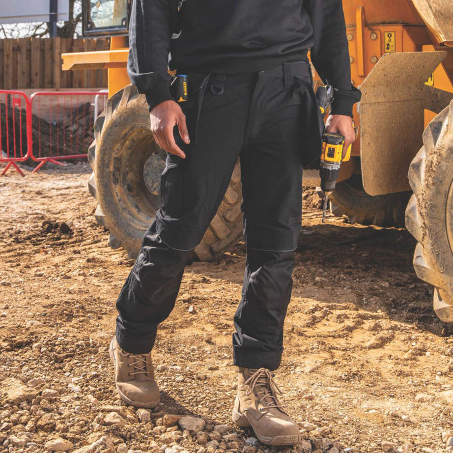 DeWalt Work Trousers Mens Slim Fit Black Breathable Multi Pockets 32"W 31"L - Image 6
