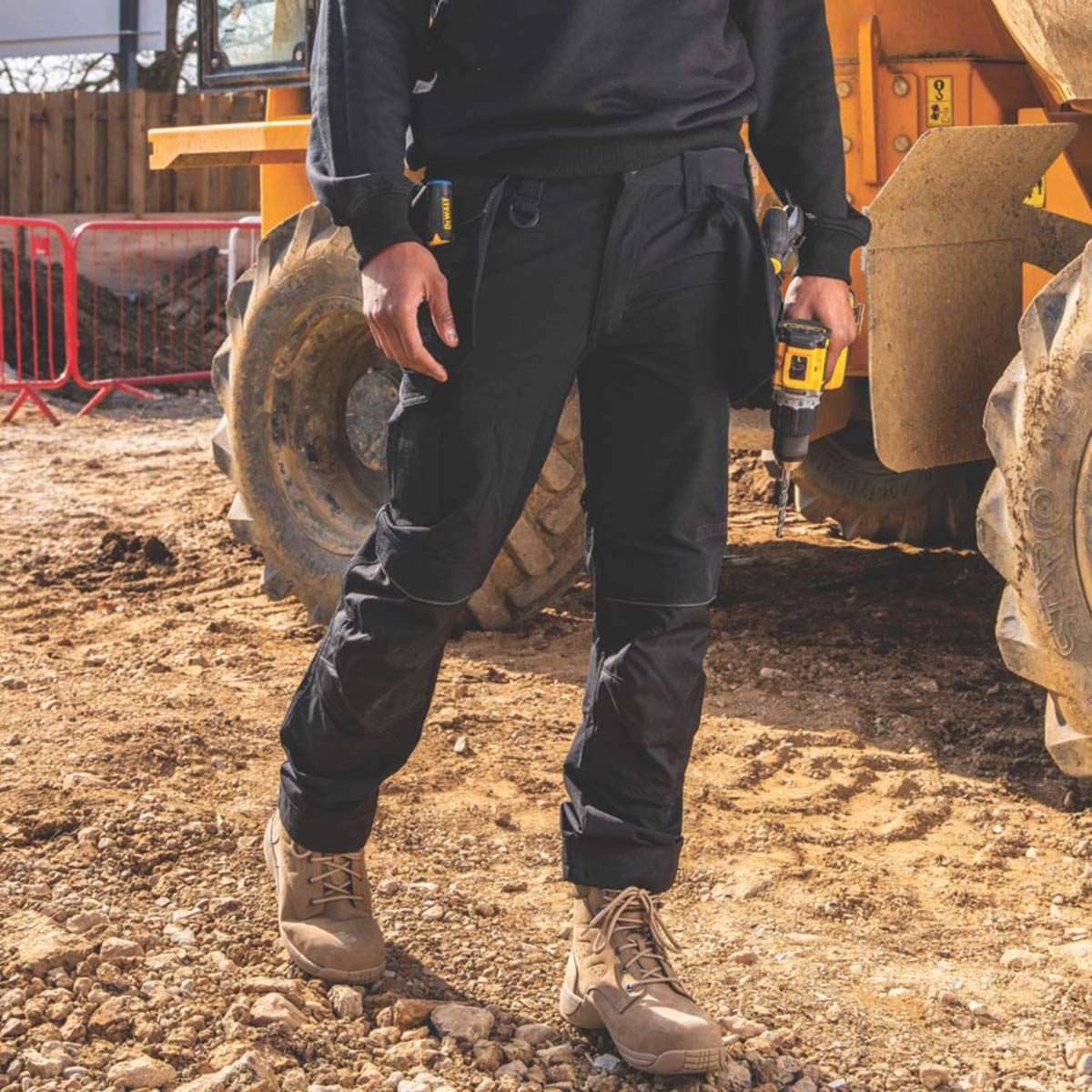 DeWalt Work Trousers Mens Slim Fit Black Breathable Multi Pockets 32"W 31"L - Image 6