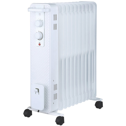 Oil Filled Radiator Electric White Space Heater Portable Thermostat Indoor 2400W - Image 1