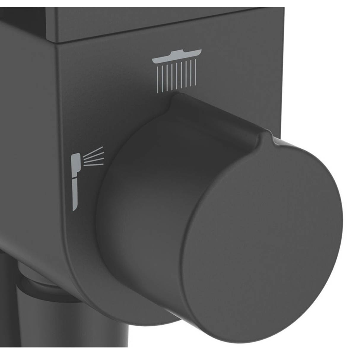 Thermostatic Mixer Shower Exposed Silk Black 2 Spray Pattern Round Twin Head - Image 6