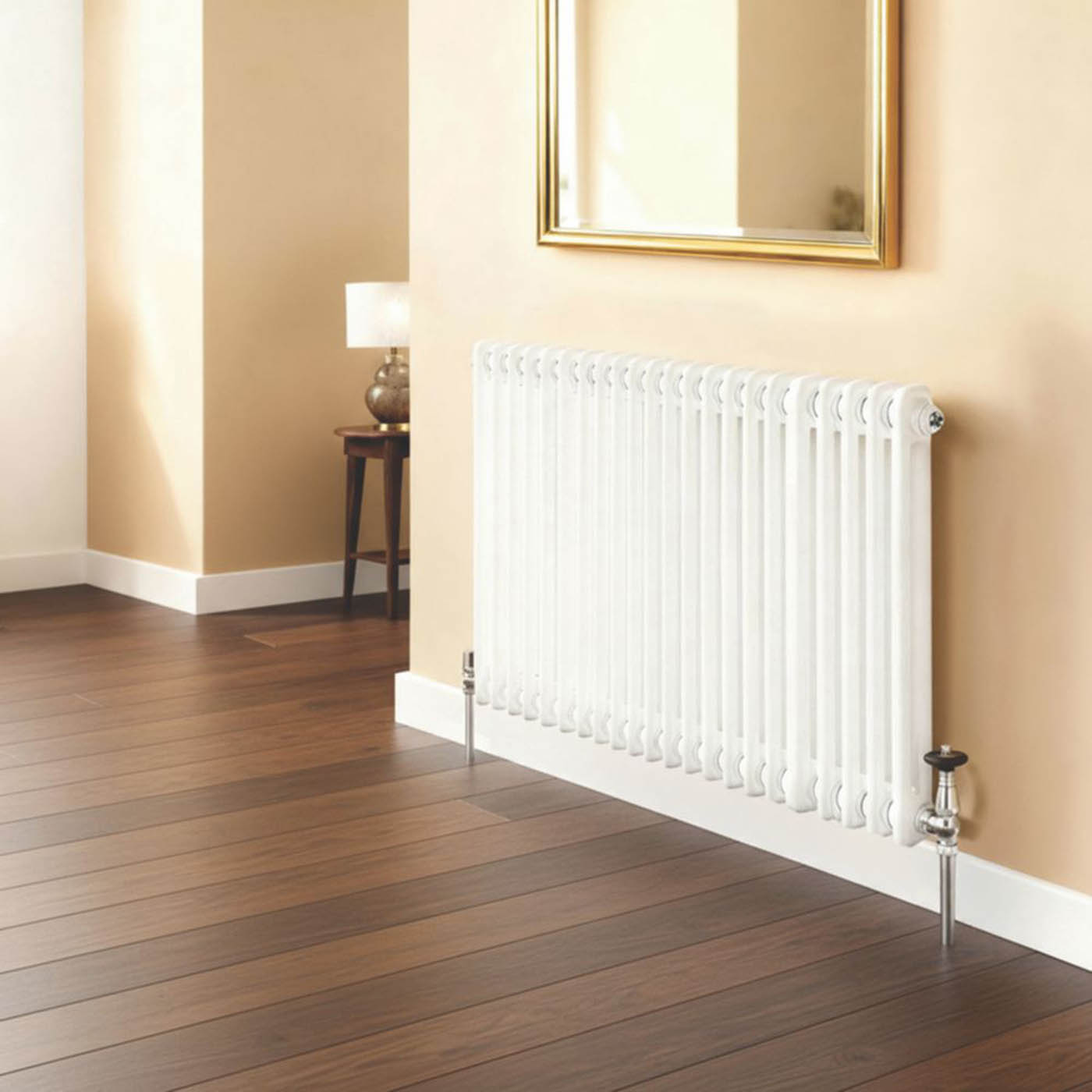 Flomasta 2 Column Radiator White Horizontal Steel Modern Indoor (H)60x(W)101.cm - Image 2