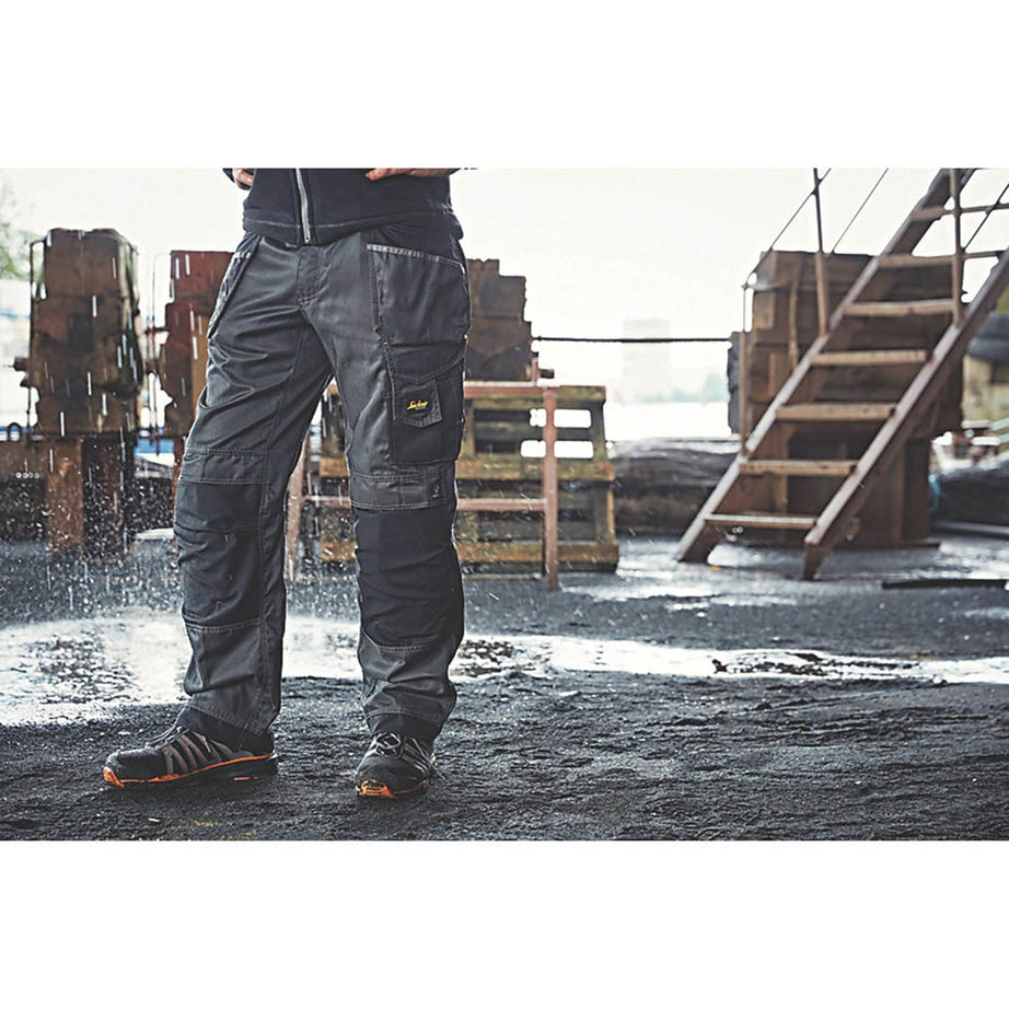 Snickers Work Trousers Mens Relaxed Fit Grey Black Multi Pockets Cargo 30"W 30"L - Image 8