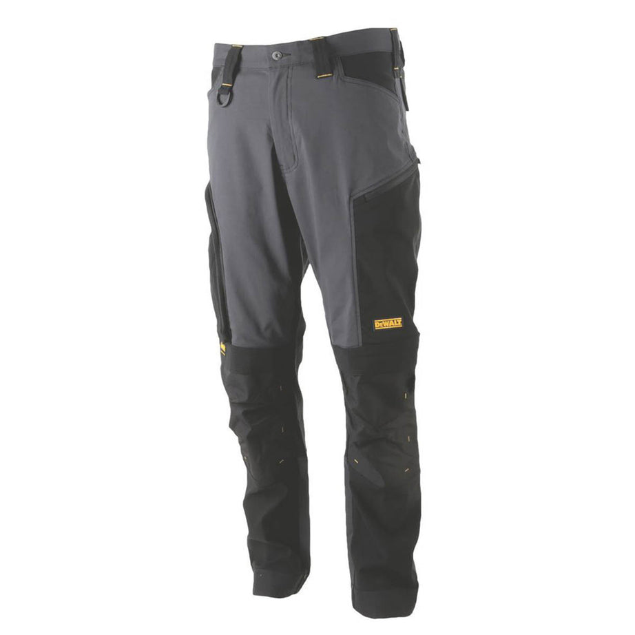 DeWalt Work Trouser Mens Tapered Grey Black Breathable Multi Pockets 32"W 31"L - Image 1