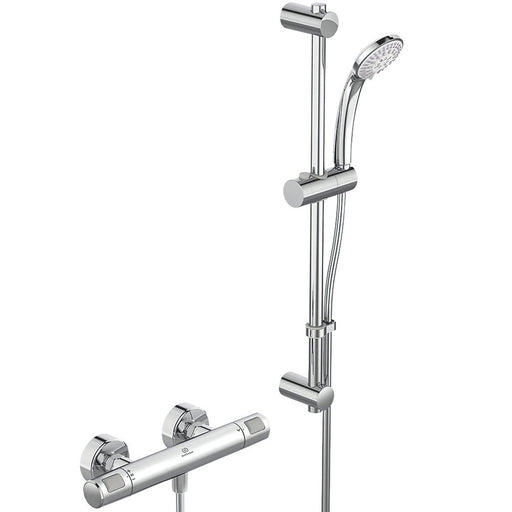 Ideal Standard Mixer Shower Thermostatic 3 Spray Pattern Chrome Rear Fed Exposed - Image 1