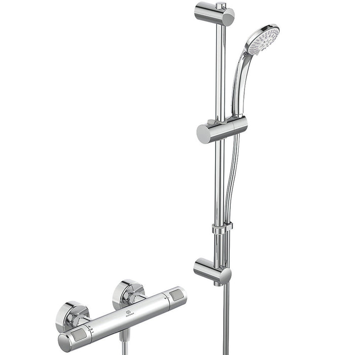 Ideal Standard Mixer Shower Thermostatic 3 Spray Pattern Chrome Rear Fed Exposed - Image 2