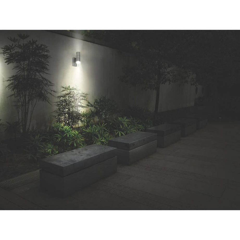 Wall Light Outdoor PIR Photocell Steel Black IP54 Garden Home 35W 220-240V - Image 3