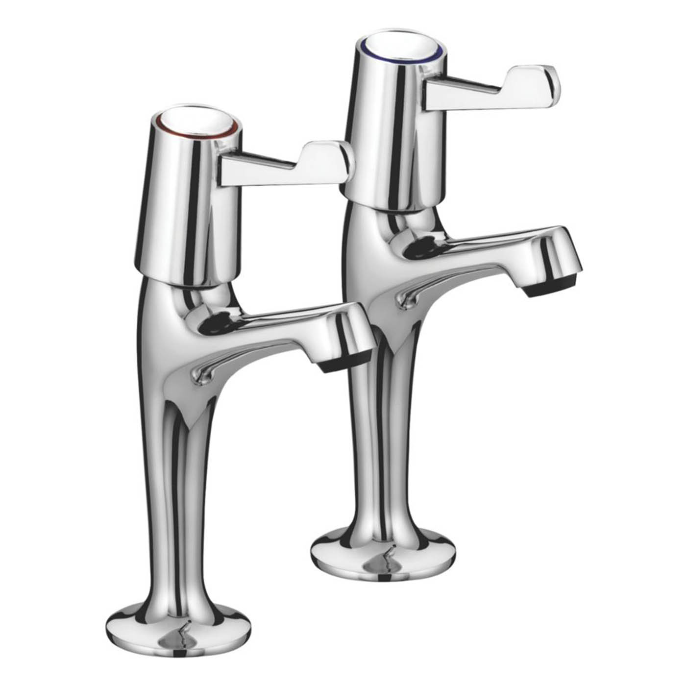 Bristan Kitchen Sink Tap Lever Single Lever High Neck Pillar Chrome 1 Pair - Image 1