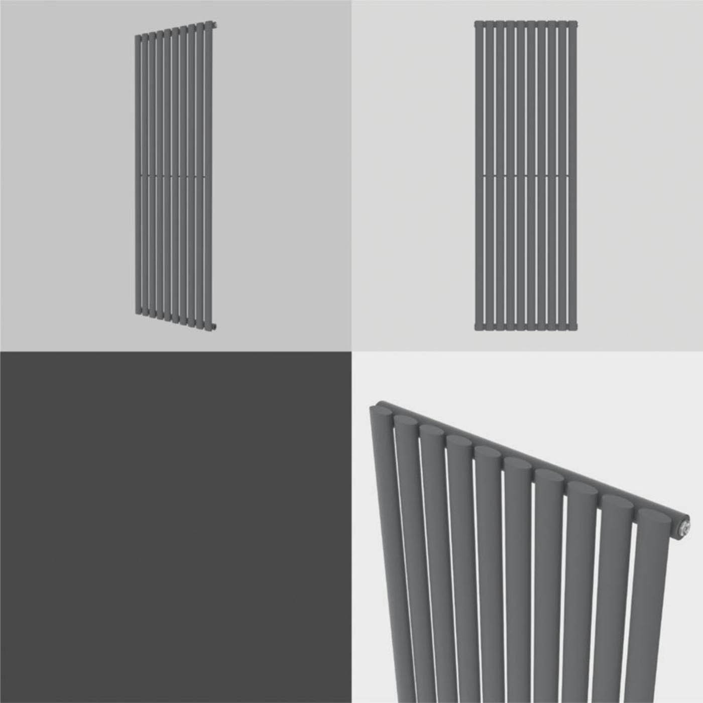 Flomasta Designer Radiator Anthracite Vertical Steel Modern (H)180x(W)60cm - Image 6