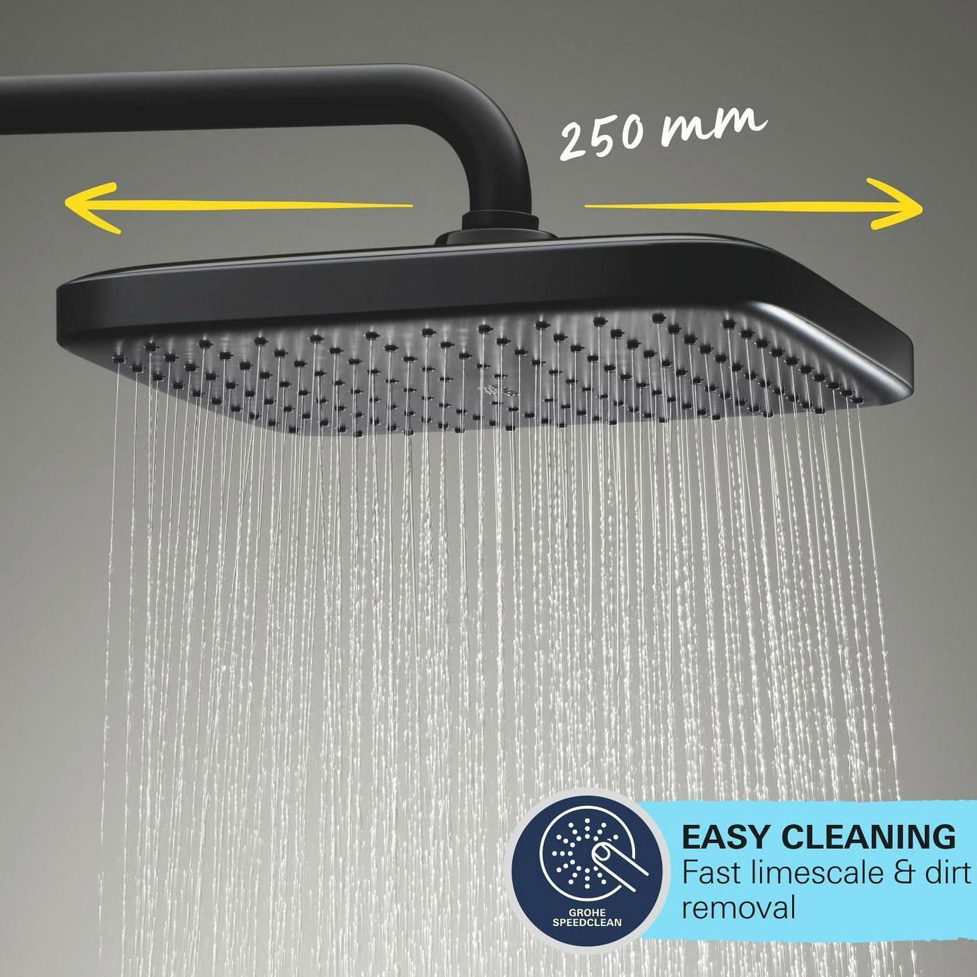 Bathroom Thermostatic Shower Mixer Black Twin Square Head 2 Spray Patterns - Image 7