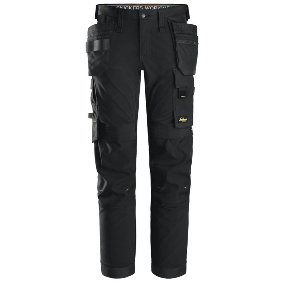 Snickers Work Trousers Mens Slim Fit Black Shell Stretch Multi Pockets 33W 30L - Image 1