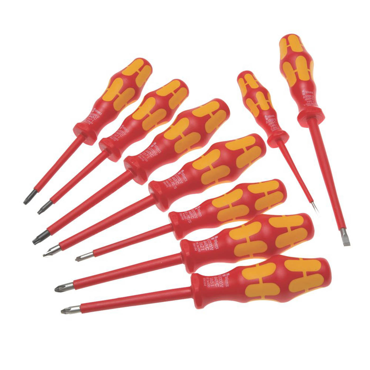 Wera Kraftform Plus Mixed  VDE Insulated Screwdriver Set 9 Pieces - Image 1