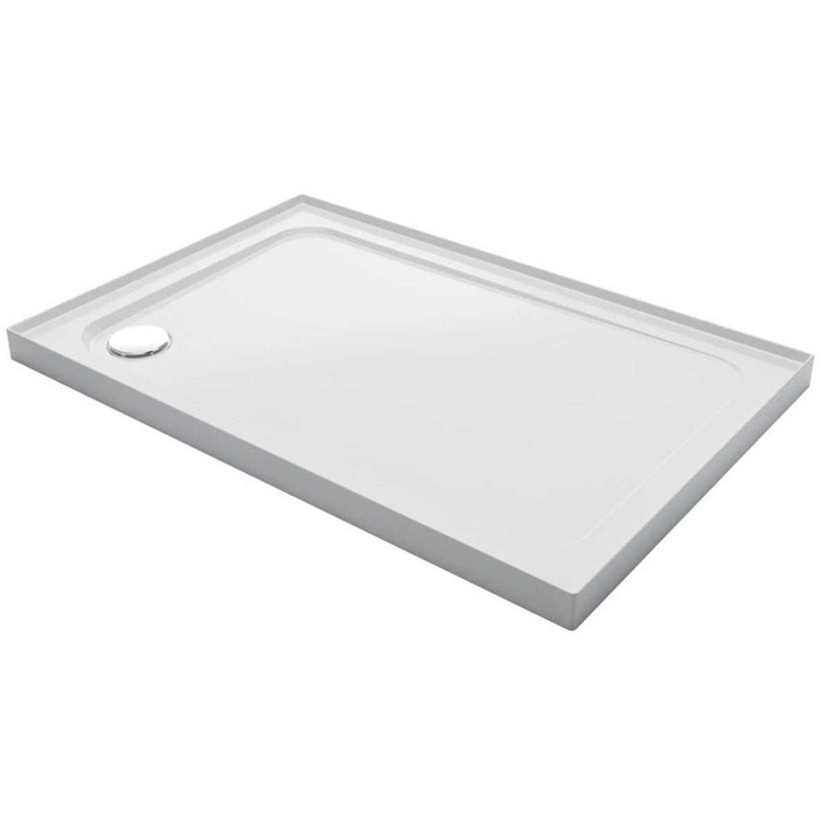 Mira Shower Tray with Upstands White Rectangular Corner Waste 100x80mx4cm - Image 1