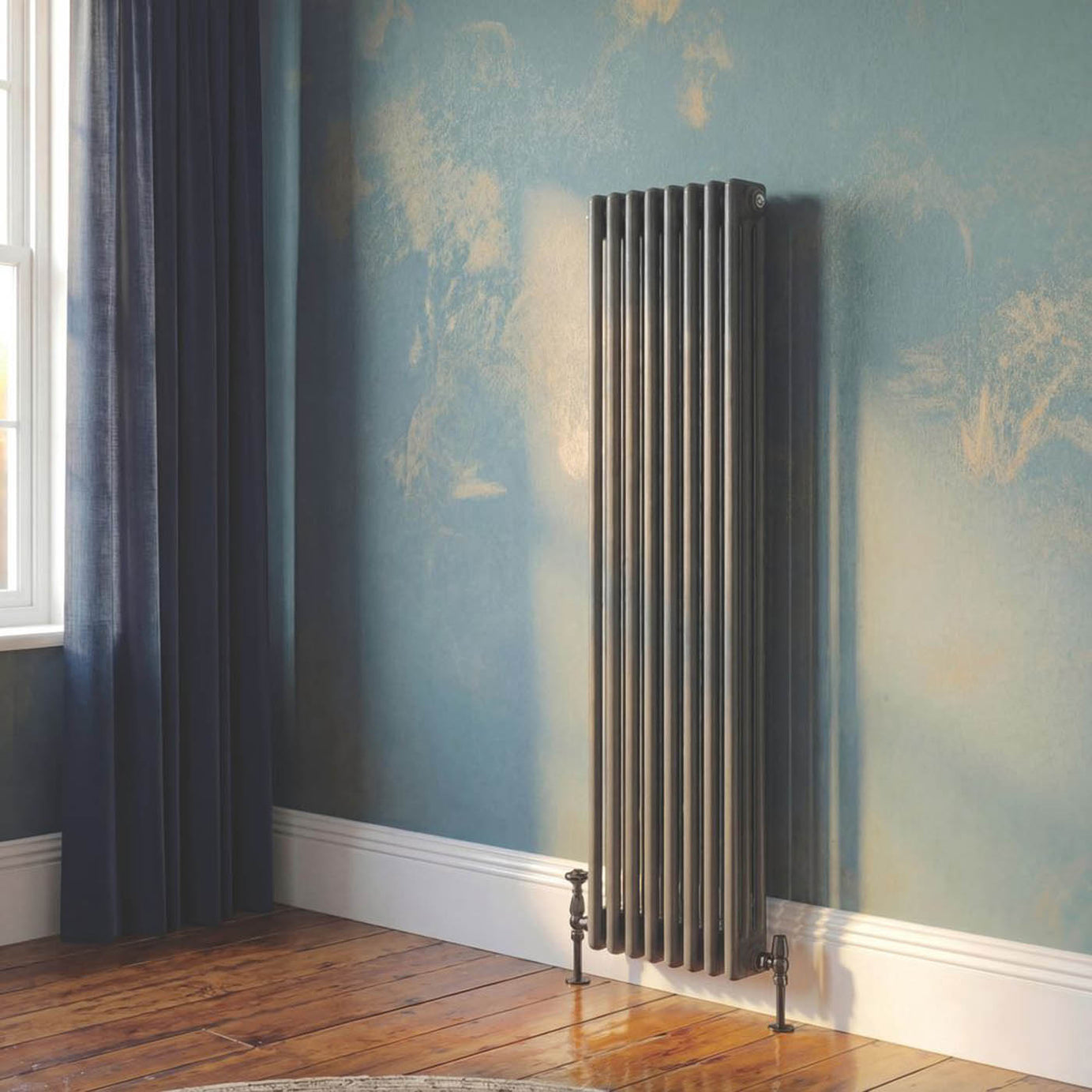 Flomasta 3 Column Radiator Anthracite Vertical Central Heating Modern 180x38cm - Image 2