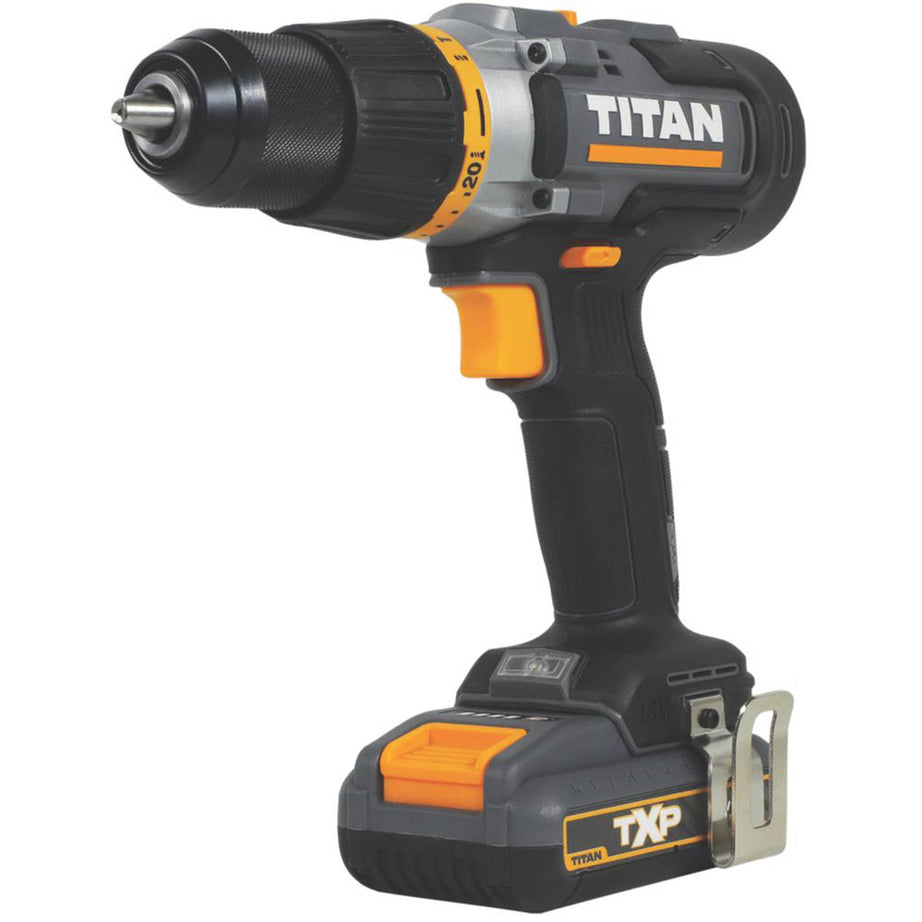 Titan Combi Drill Cordless 18V 2.0Ah Li-Ion TTI1257COM 73 Accessories Compact - Image 2