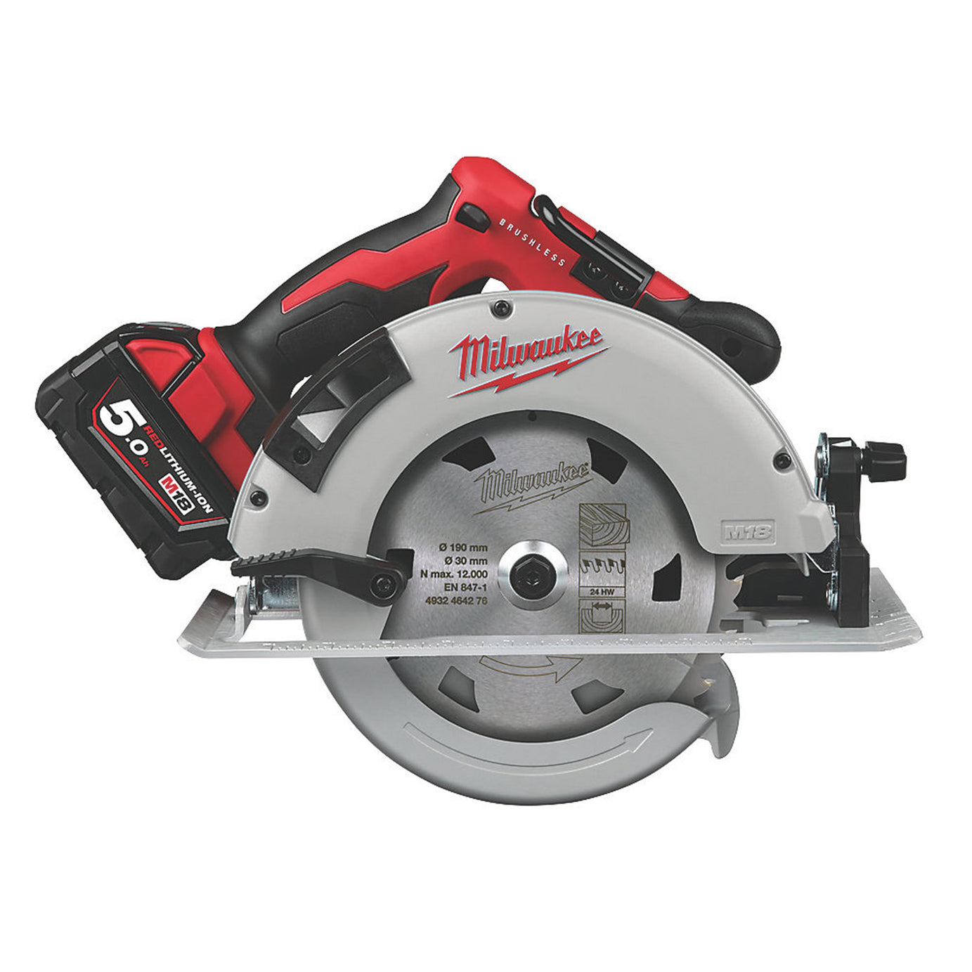Milwaukee Circular Saw Cordless 18V 2x5.0Ah Li-Ion M18BLCS66502X 190mm Brushless - Image 3