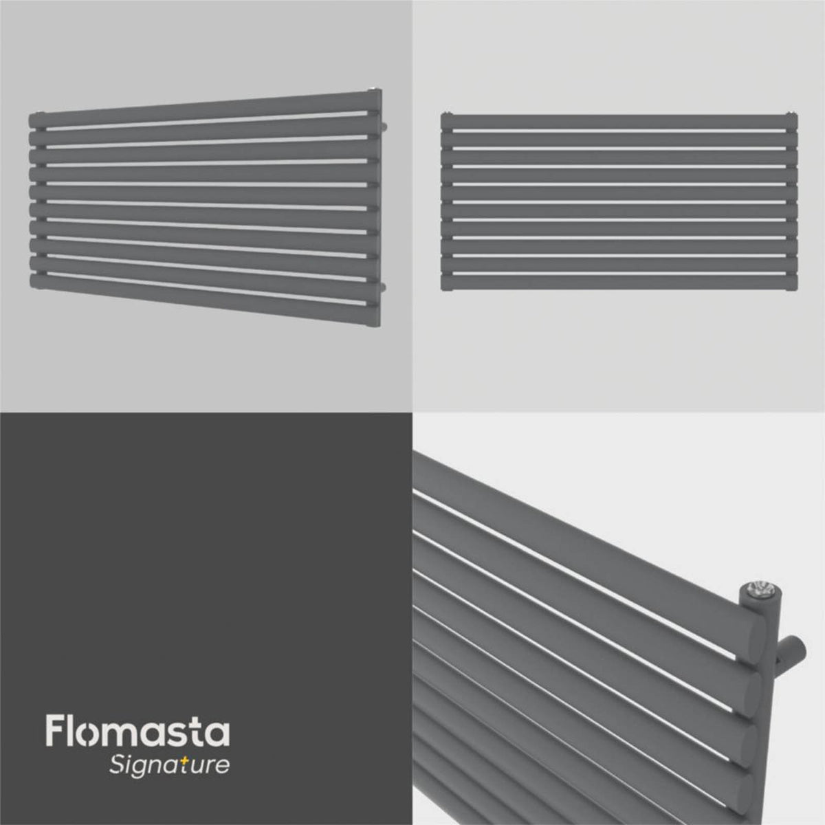 Flomasta Designer Radiator 2626BTU Anthracite Horizontal Single Panel 60x120cm - Image 6