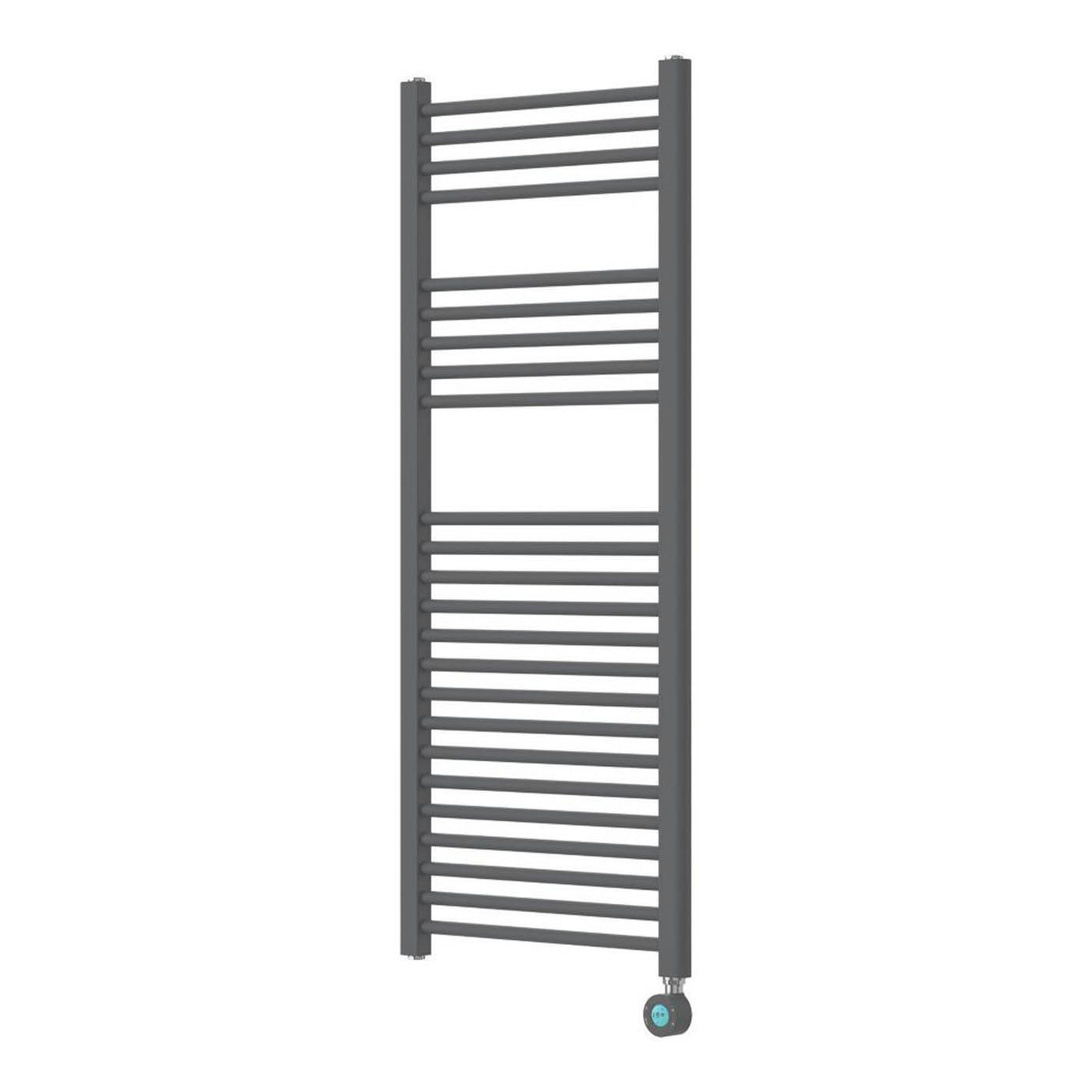 Flomasta Electric Towel Rail Radiator Anthracite Flat Bathroom Warmer H120xW50cm - Image 1