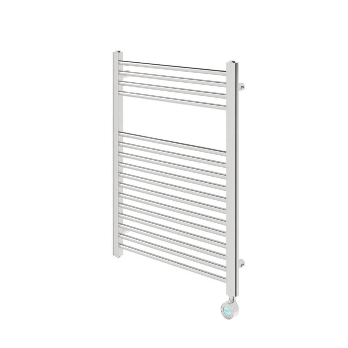 Flomasta Electric Towel Rail Radiator Chrome Flat Bathroom Warmer (H)80x(W)60cm - Image 1