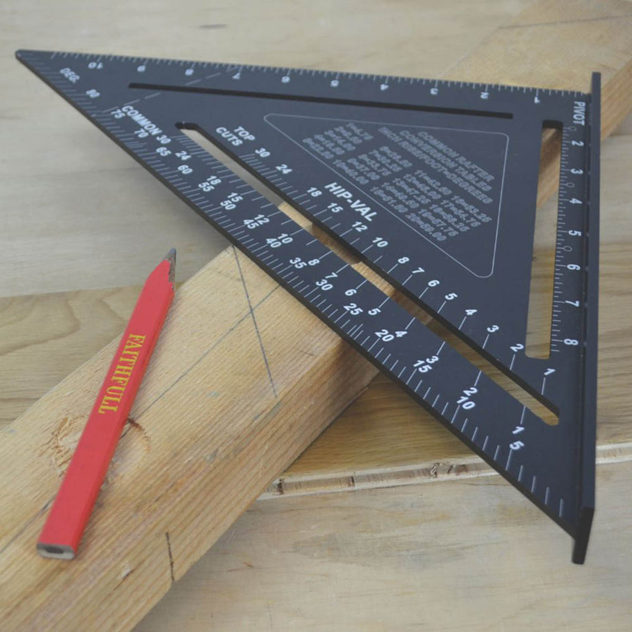 Roofing Rafter Square Layout Angle Aluminium Imperial Black 12" (300mm) - Image 2